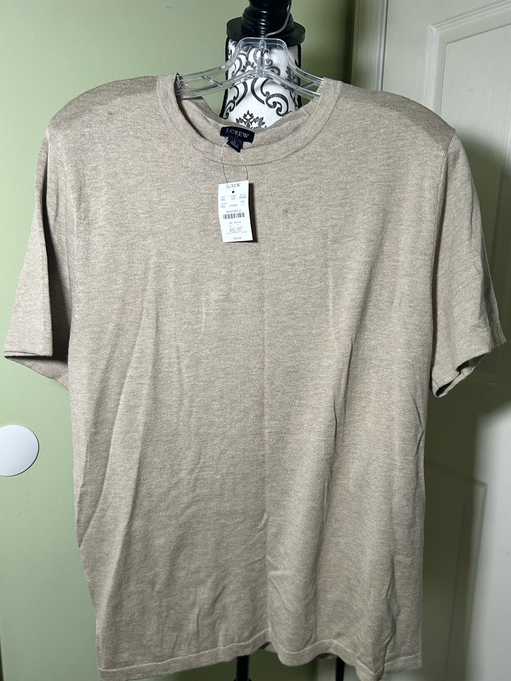 J. Crew Men's Short Sleeve Crewneck Tee in Light Taupe